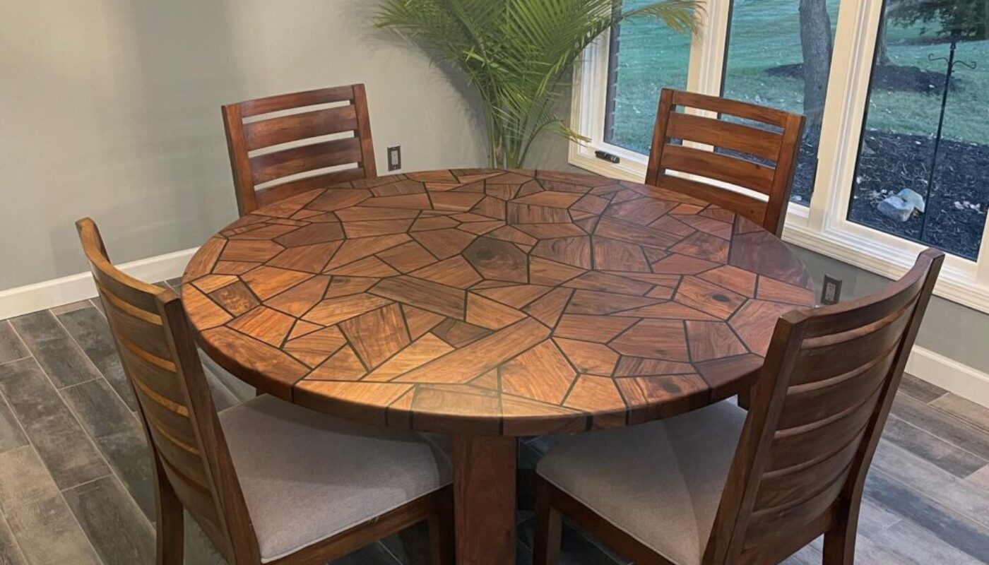 walnut table side view