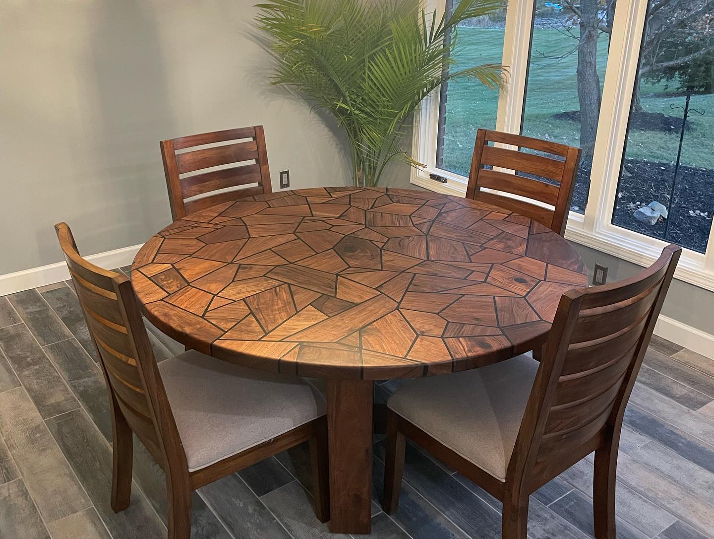 walnut table side view